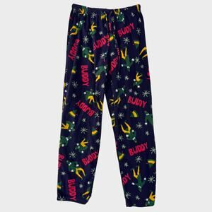 Buddy the Elf Unisex Medium Fleece Navy Blue Pajama Lounge Pants